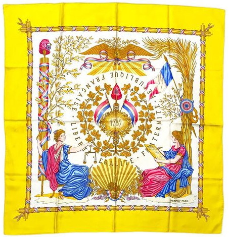 A variation of the Hermès scarf `1789` first edited in 1989 by `Joachim Metz`