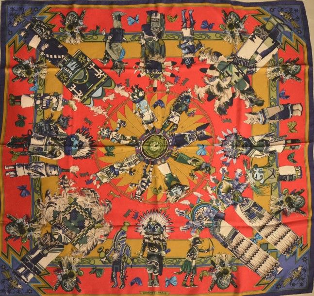 Kachinas red - Hermès Scarf Details | Scarf Sage