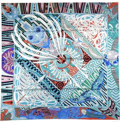 A variation of the Hermès scarf `Kawa ora` first edited in 2019 by 