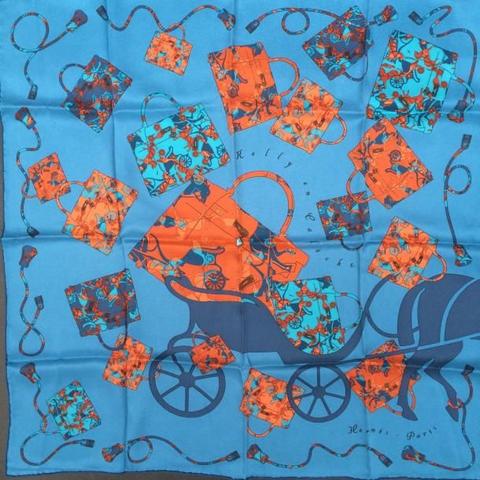 A variation of the Hermès scarf `Kelly en calèche ` first edited in 2007 by `Cyrille Diatkine`