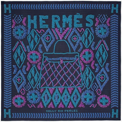 A variation of the Hermès scarf `Kelly en perles` first edited in 2010 by `Artiste africain `