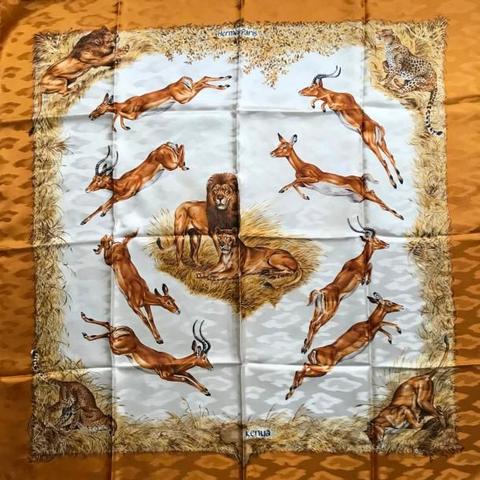 A variation of the Hermès scarf `Kenya ` first edited in 1988 by `Robert Dallet`