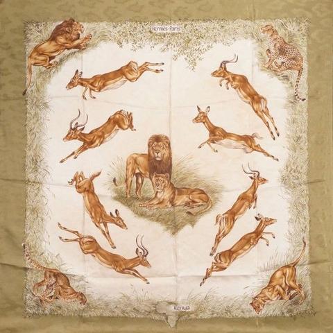 A variation of the Hermès scarf `Kenya ` first edited in 1988 by `Robert Dallet`