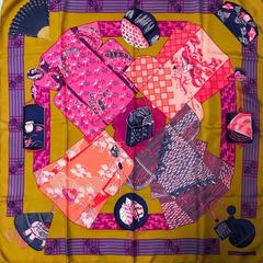 A variation of the Hermès scarf `Kimonos et inros ` first edited in 1986 by `Annie Faivre`