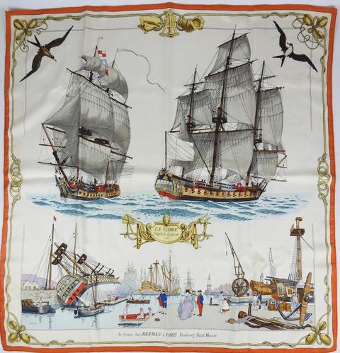 A variation of the Hermès scarf `La flore ` first edited in 1967 by `Philippe Ledoux`
