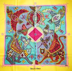 A variation of the Hermès scarf `Légende kuna peuple de panama ` first edited in 2002 by `Zoè Pauwels`