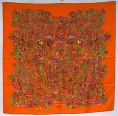 A variation of the Hermès scarf `Légende moghole ` first edited in 2008 by `Karen Petrossian`