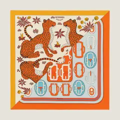 A variation of the Hermès scarf `Les léopards modernes` first edited in 2020 by `Christiane Vauzelles`