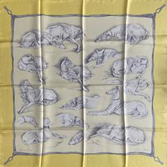 A variation of the Hermès scarf `Lévriers ` first edited in 1957 by `Xavier de Poret`