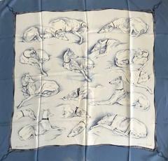 A variation of the Hermès scarf `Lévriers ` first edited in 1957 by `Xavier de Poret`