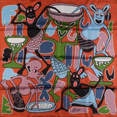 A variation of the Hermès scarf `Lilanga` first edited in 2010 by `Lilanga Georges`