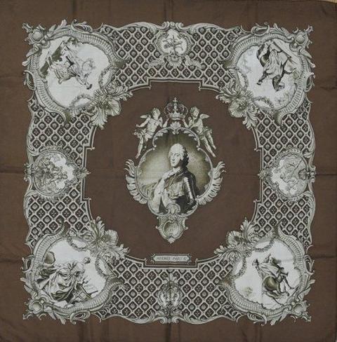 A variation of the Hermès scarf `Louis xv ` first edited in 1972 by `Philippe Ledoux`