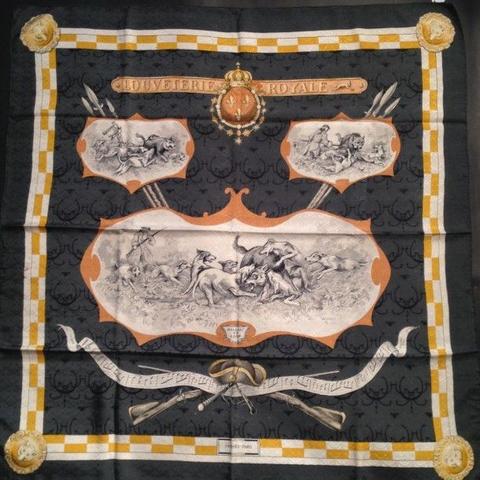 A variation of the Hermès scarf `Louveterie royale ` first edited in 1961 by `Charles-Jean Hallo`