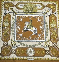 A variation of the Hermès scarf `Ludovicus magnus (louis XIV)` first edited in 1963 by `Françoise De La Perriere`