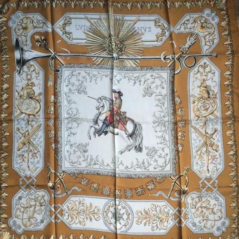 A variation of the Hermès scarf `Ludovicus magnus (louis XIV)` first edited in 1963 by `Françoise De La Perriere`