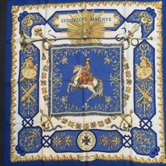 A variation of the Hermès scarf `Ludovicus magnus (louis XIV)` first edited in 1963 by `Françoise De La Perriere`