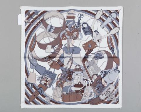 A variation of the Hermès scarf `Madame cuir ` first edited in 2011 by `Pierre Marie`