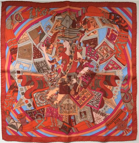 A variation of the Hermès scarf `Mademoiselle soie` first edited in 2011 by `Pierre Marie`