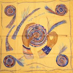 A variation of the Hermès scarf `Magie des mains ` first edited in 2002 by `Kuany Jeremiah Jacob `