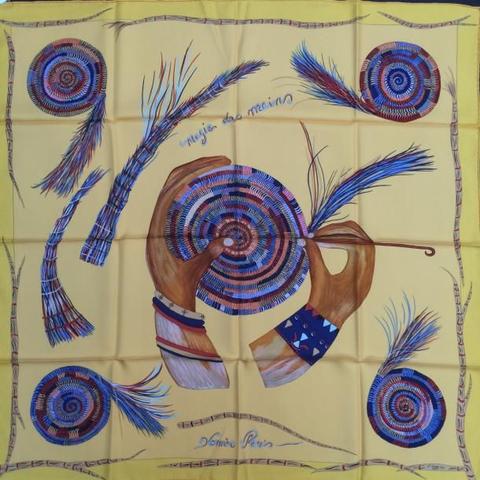 A variation of the Hermès scarf `Magie des mains ` first edited in 2002 by `Kuany Jeremiah Jacob `