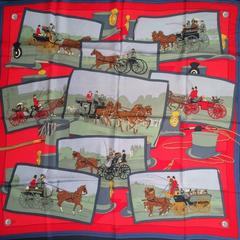 A variation of the Hermès scarf `Mal-coach ` first edited in 1953 by `Hugo Grygkar`