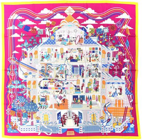 A variation of the Hermès scarf `La maison des carrés` first edited in 2015 by `Pierre Marie`