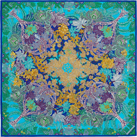 A variation of the Hermès scarf `Maîtres de la forêt` first edited in 2016 by `Annie Faivre`