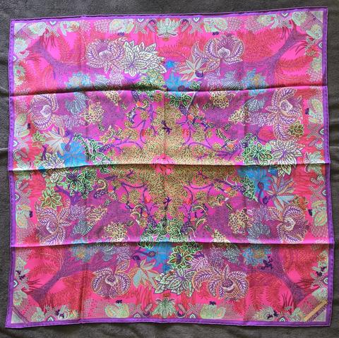 A variation of the Hermès scarf `Maîtres de la forêt` first edited in 2016 by `Annie Faivre`