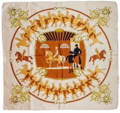 A variation of the Hermès scarf `Manège ` first edited in 1974 by `Philippe Ledoux`