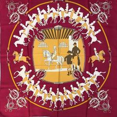 A variation of the Hermès scarf `Manège ` first edited in 1974 by `Philippe Ledoux`