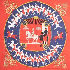 A variation of the Hermès scarf `Manège ` first edited in 1974 by `Philippe Ledoux`
