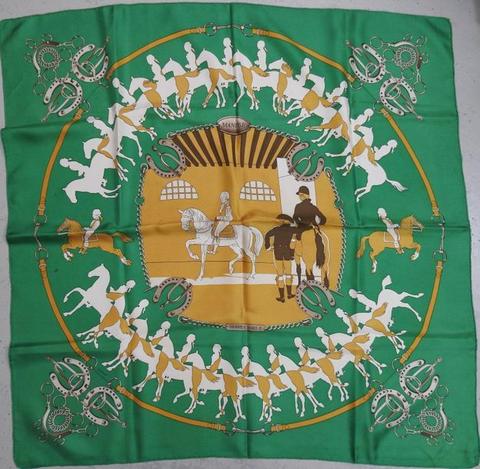 A variation of the Hermès scarf `Manège ` first edited in 1974 by `Philippe Ledoux`