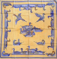 A variation of the Hermès scarf `La mare aux canards ` first edited in 1981 by `Daphne Duchesne`