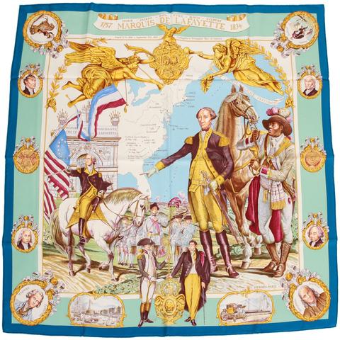 A variation of the Hermès scarf `Marquis de lafayette` first edited in 2007 by `Kermit Oliver`