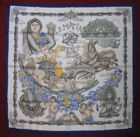 A variation of the Hermès scarf `Le matin neuf` first edited in 2000 by `Joachim Metz`