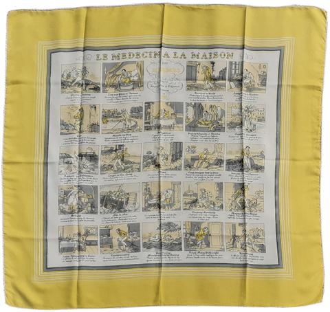 A variation of the Hermès scarf `Le médecin à la maison d'après l'aguillermie et rainaud, graveur en 1843` first edited in 1951 by `Hugo Grygkar`