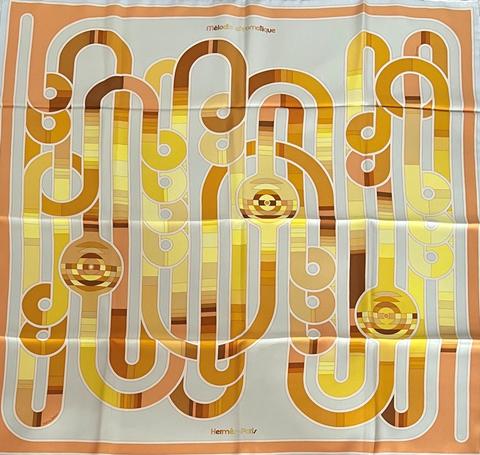 A variation of the Hermès scarf `Mélodie chromatique` first edited in 2014 by `Virginie Jamin`