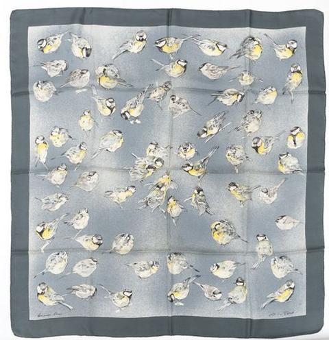 A variation of the Hermès scarf `Mésanges ` first edited in 1960 by `Xavier de Poret`