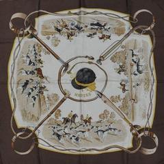 A variation of the Hermès scarf `Meutes` first edited in 1971 by `Philippe Ledoux`