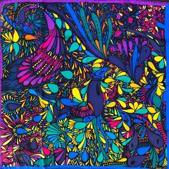 A variation of the Hermès scarf `Millefleurs du mexique ` first edited in 2015 by 