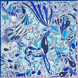 A variation of the Hermès scarf `Millefleurs du mexique` first edited in 2015 by 