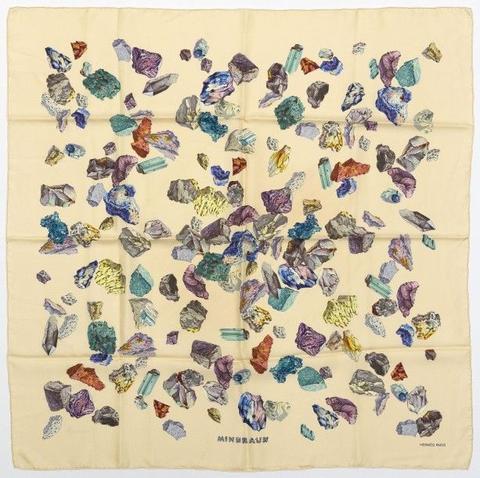 A variation of the Hermès scarf `Minéraux` first edited in 1959 by `Hugo Grygkar`
