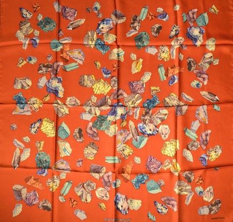 A variation of the Hermès scarf `Minéraux` first edited in 1959 by `Hugo Grygkar`