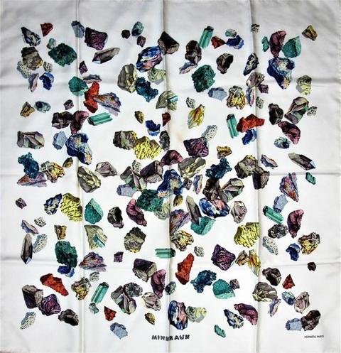 A variation of the Hermès scarf `Minéraux` first edited in 1959 by `Hugo Grygkar`