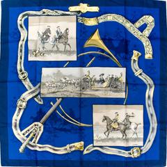 A variation of the Hermès scarf `À cor et à cri` first edited in 1960 by `Charles-Jean Hallo`