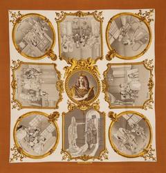 A variation of the Hermès scarf `Molière comédie française` first edited in 1969 by `Philippe Ledoux`