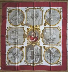 A variation of the Hermès scarf `Molière comédie française` first edited in 1969 by `Philippe Ledoux`