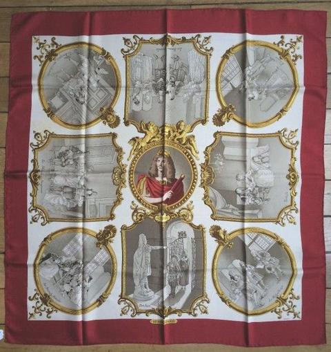 A variation of the Hermès scarf `Molière comédie française` first edited in 1969 by `Philippe Ledoux`