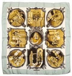 A variation of the Hermès scarf `Molière comédie française` first edited in 1969 by `Philippe Ledoux`