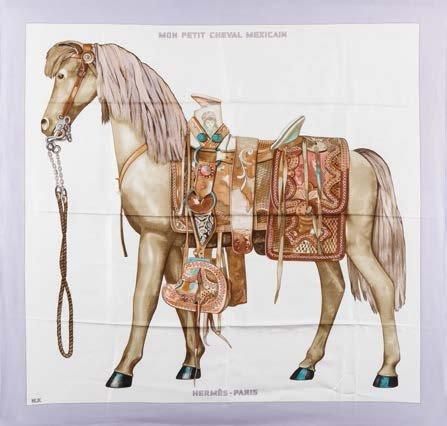 A variation of the Hermès scarf `Mon petit cheval mexicain` first edited in 2009 by `Wlodek Kaminski`